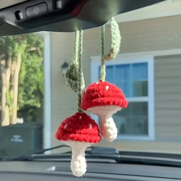 Handmade Crochet Red Mushroom NWOT - Picture 3 of 4